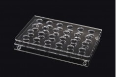 Espositore (stand) in plexiglass 165x120x28 con gambe in silicone - 24 posti (apertura del foro di 14 mm).