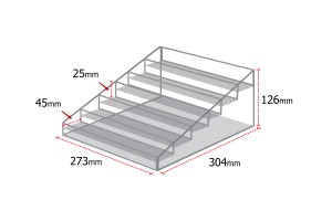 Support en plexiglas aux dimensions 273 x 304 x1 26 mm - 6 niveaux-3