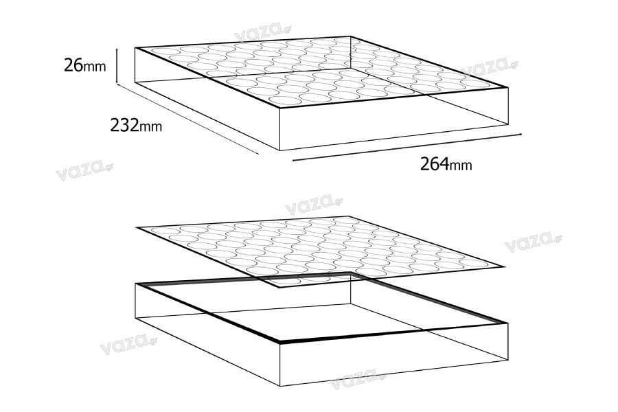 Portaprovette (stand) di plexiglass  264x232x26 mm  - 56 posti (apertura fori 27,5 mm)