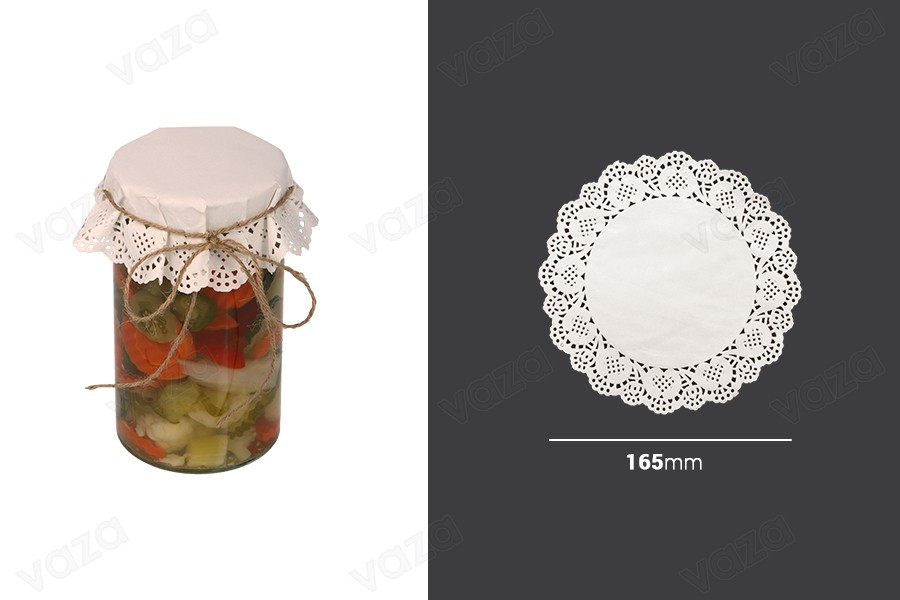 Spitzenpapierblätter in weißer Farbe 165 mm - 100 Stück Spitzenpapierblätter in weißer Farbe 165 mm - 100 Stück-εικόνα_διαστάσεις