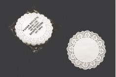 Petites nappes en papier sous la forme de dentelle en couleur blanche 165 mm - 100 pcs