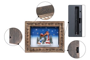 Dekorativer Rahmen mit Weihnachtsszene, Licht und Musik-εικόνα_σύνθεση