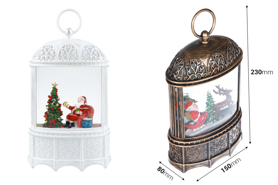 Fener dekorativ me pamje të Krishtlindjeve, dritë dhe muzikë-εικόνα_διαστάσεις