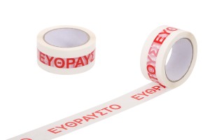 Ruban `` Fragile '' (en grec) largeur 48 mm - une pièce de 75 m.-1