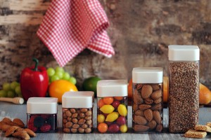 Pet-Dose 750ml, transparent, viereckig für Salze mit weißem Deckel und Abdichtscheibe-εικόνα_σύνθεση