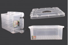 Κουτί αποθήκευσης 440x300x170 mm πλαστικό, διάφανο με χερούλι και κλείσιμο ασφαλείας 