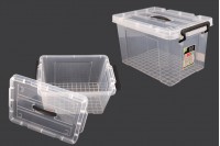 Aufbewahrungsbox 425x295x250 mm Kunststoff, transparent mit Tragegriff und Sicherheitsverschluss