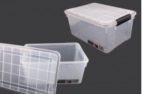 Boîte de rangement 520x380x260 mm en plastique transparent avec fermeture de sécurité