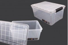Aufbewahrungsbox 520x380x260 mm transparenter Kunststoff mit Sicherheitsverschluss
