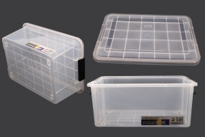Aufbewahrungsbox 460x330x200 mm transparenter Kunststoff mit Sicherheitsverschluss-3