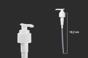 Kunststoffpumpe 24/410 in weißer Farbe mit Sicherheit für Shampoo, Creme oder Emulsion-εικόνα_διαστάσεις