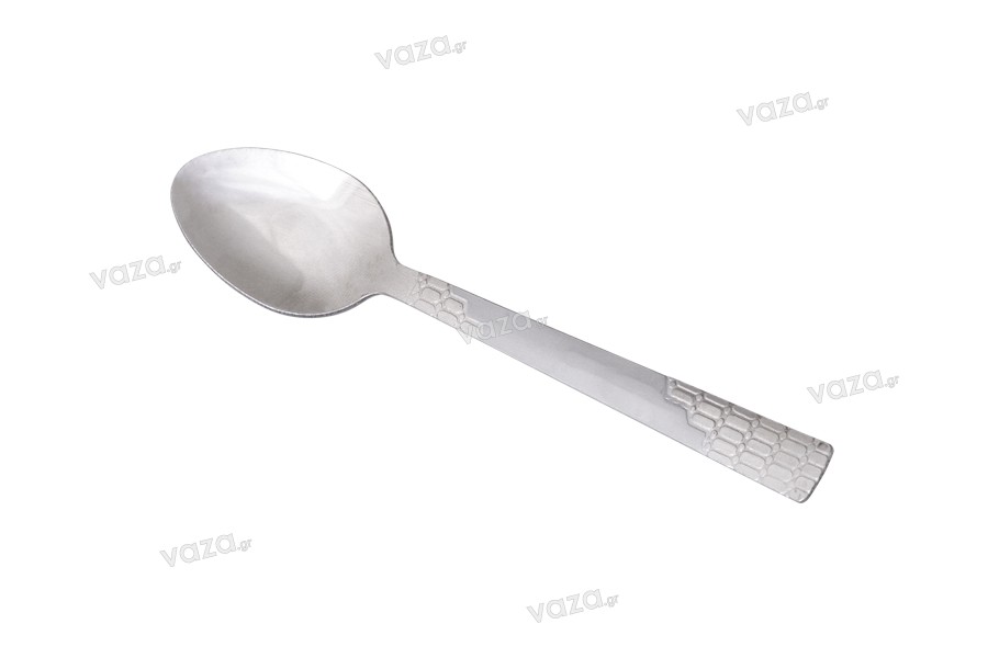 Teaspoons din oțel inoxidabil de 105 mm cu model în relief - 12 buc