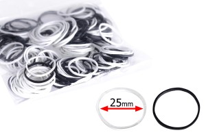 Élastiques blancs et noirs, diamètre 25 mm – lot de 230 pièces