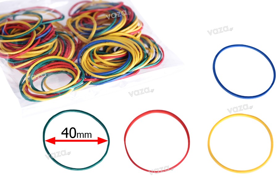 Elastici in vari colori 40 mm - confezione comprende 120 pezzi