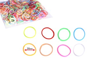 Élastiques multicolores diamètre 16 mm – lot de 500 pièces