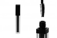 10ml mascara tube and eyelash brush with black cap - 6 pcs