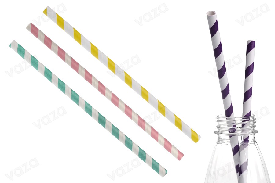 Ökologische Strohalme aus Papier 197x8mm in verschiedenen Farben - 50 Stück Ökologische Strohalme aus Papier 197x8mm in verschiedenen Farben - 50 Stück-εικόνα_προϊοντική