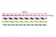 Οικολογικά καλαμάκια χάρτινα 197x8 mm σε διάφορα χρώματα - 50 τμχ