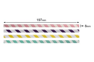 Pailles écologiques en papier 197x8 mm en différentes couleurs - 50 pièces-3