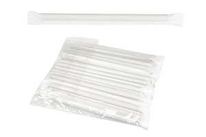 Pailles en papier, écologiques 197x10 mm de couleur kraft - 50 pcs (emballage individuel)-3
