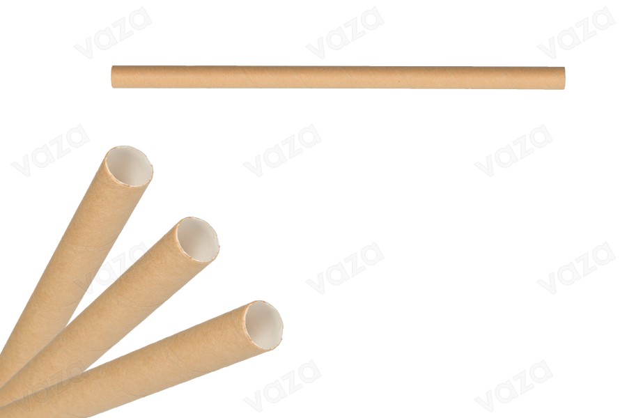 Pailles en papier, écologiques 197x10 mm de couleur kraft - 50 pcs (emballage individuel) Pailles en papier, écologiques 197x10 mm de couleur kraft - 50 pcs (emballage individuel)-εικόνα_προϊοντική