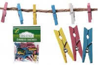 Mixed colored wooden clothespins 3 cm long - available in a package with 40 pcs