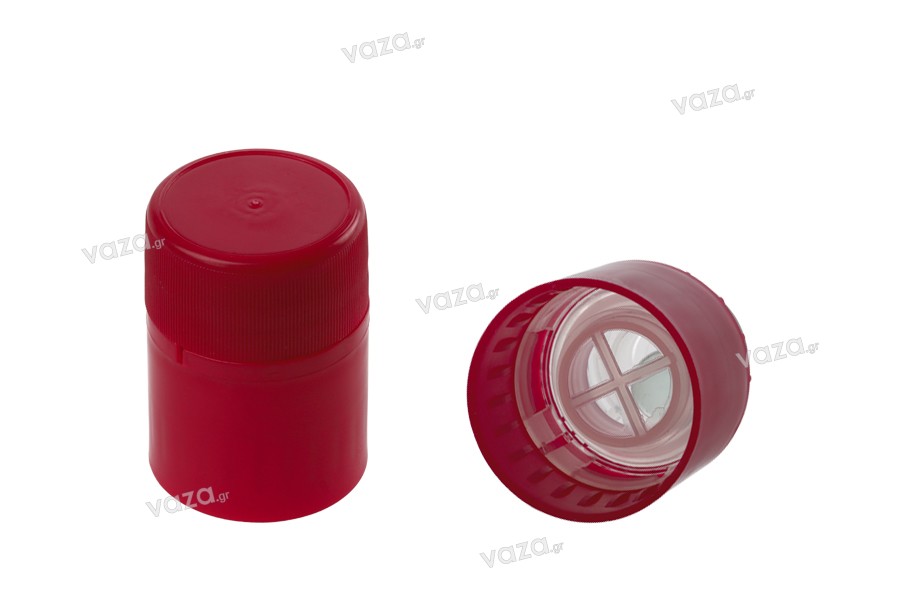 Bouchon de sécurité Guala en plastique rouge avec boule d'écoulement - jetable - pour les bouteilles avec col assorti