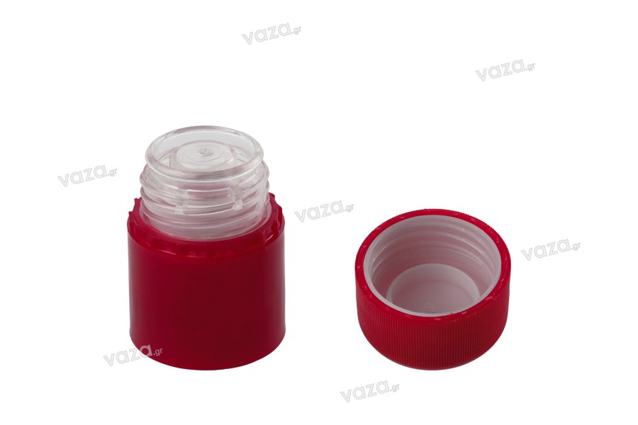 Guala πώμα ασφαλείας κόκκινο πλαστικό με μπίλια ροής - μιας χρήσης - για μπουκάλια με αντίστοιχο λαιμό