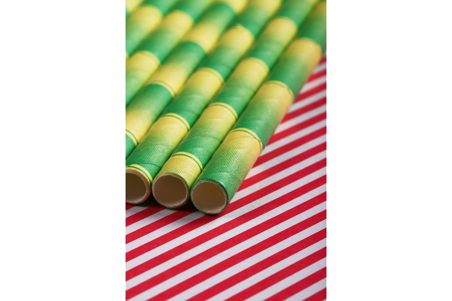 Pailles écologiques en papier 197x6mm- paquet de 25 pièces