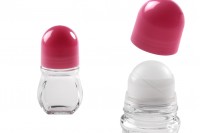 Roll-on glass bottle 50 ml with pink plastic lid