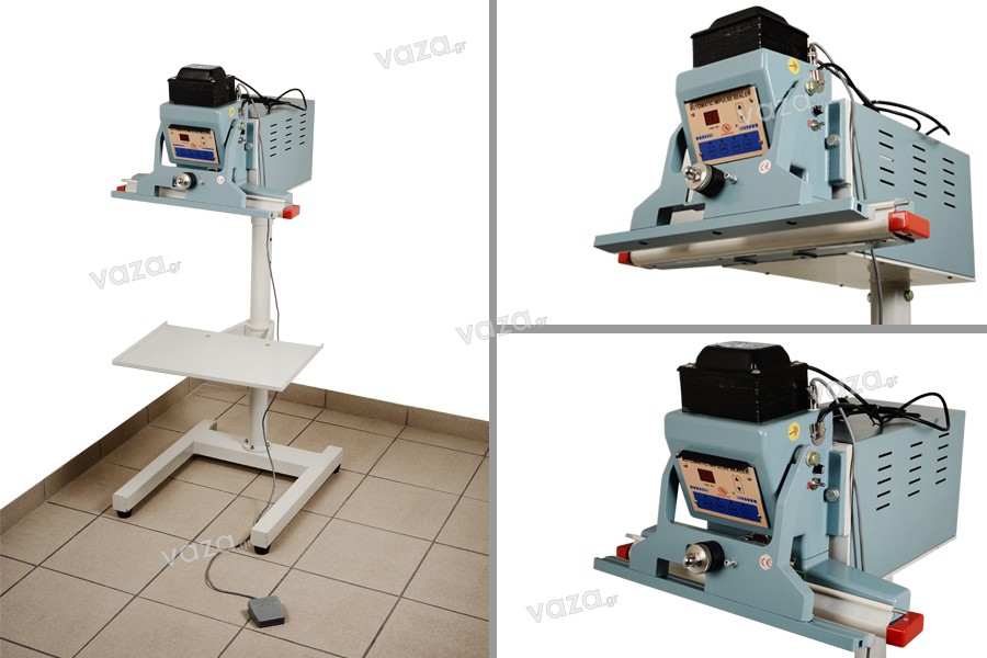 Heißsiegelgerät (vertikal) mit Elektromagnetverschluss, Automatikbetrieb und Fußschalter (für Beutel und Doy Packs) - Siegellänge 47 cm, Siegelbreite 10 mm