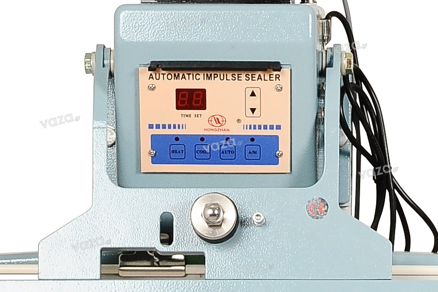 Heißsiegelgerät (vertikal) mit Elektromagnetverschluss, Automatikbetrieb und Fußschalter (für Beutel und Doy Packs) - Siegellänge 47 cm, Siegelbreite 10 mm