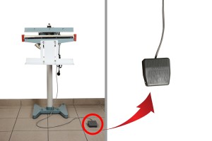 Thermosoudeuse (horizontale) avec fermeture électromagnétique, fonctionnement automatique et interrupteur à pied (pour sacs et Doypack) - longueur de soudure 47 cm, largeur de soudure 1 cm-4
