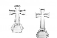 Decorative glass cross, 21 cm high.