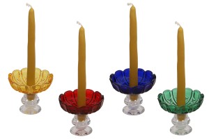 Soucoupe en verre avec trou au centre (26 mm) pour chandeliers et lustres en plusieurs couleurs-εικόνα_σύνθεση