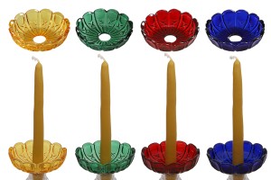 Soucoupe en verre avec trou au centre (26 mm) pour chandeliers et lustres en plusieurs couleurs-εικόνα_διαστάσεις