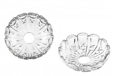 Πιατάκι γυάλινο με τρύπα στο κέντρο (26 mm) για κηροπήγια και πολυελαίους