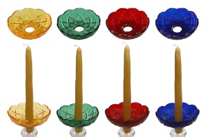 Soucoupe en verre avec trou au centre (26 mm) pour chandeliers et lustres en plusieurs couleurs-εικόνα_διαστάσεις