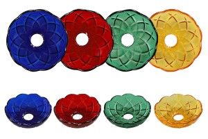 Soucoupe en verre avec trou au centre (26 mm) pour chandeliers et lustres en plusieurs couleurs-εικόνα_προϊοντική