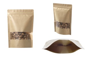 Doy Pack Basteltaschen mit Reiß-Verschluss und Fenster, transparenter Innen- und Außenverkleidung und Versiegelung mit Heißsiegelung 180x40x260 mm - 100 Stk-4