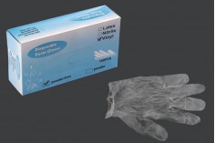 Γάντια βινυλίου μιας χρήσης χωρίς πούδρα (powder free) διάφανα σε μέγεθος Large - 100 τμχ