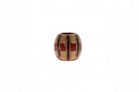 Wooden beads in printed patterns in size 14x15 mm