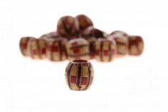 Perla di legno dipinte 14 x 15 mm