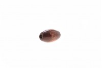 Petites perles en bois de couleur marron foncé aux  dimensions 0,3 x 0,6 mm