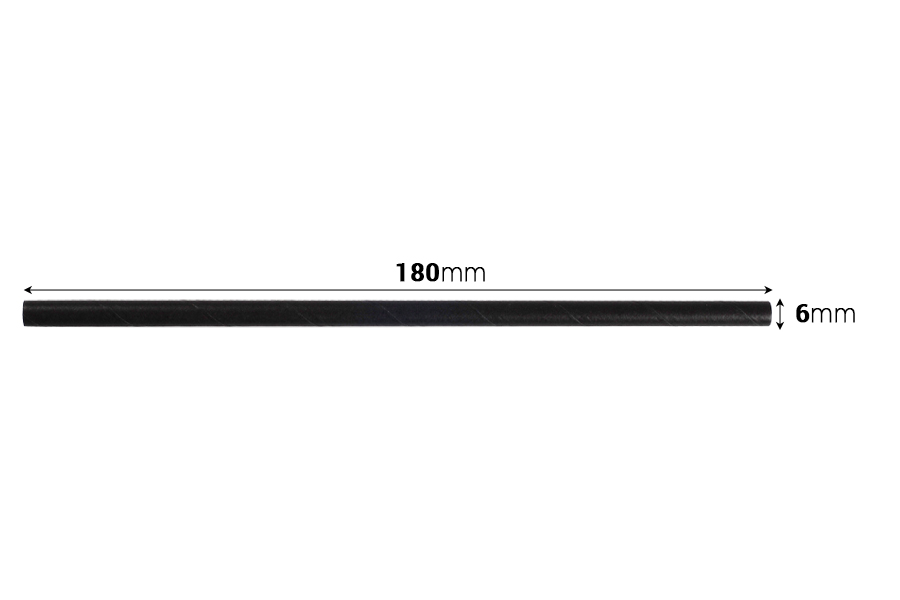 Papierstrohhalme, ökologisch 180x6mm in schwarzer Farbe - 100 Stück (Einzelverpackung) Papierstrohhalme, ökologisch 180x6mm in schwarzer Farbe - 100 Stück (Einzelverpackung)