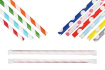Pailles en papier, écologiques 195 x 6 mm en différentes couleurs - 100 pcs (lot individuel) Pailles en papier, écologiques 195 x 6 mm en différentes couleurs - 100 pcs (lot individuel)