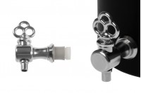 Silver half-turn metal dispenser tap 