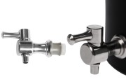 One-way silver metal dispenser tap