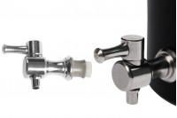 One-way silver metal dispenser tap