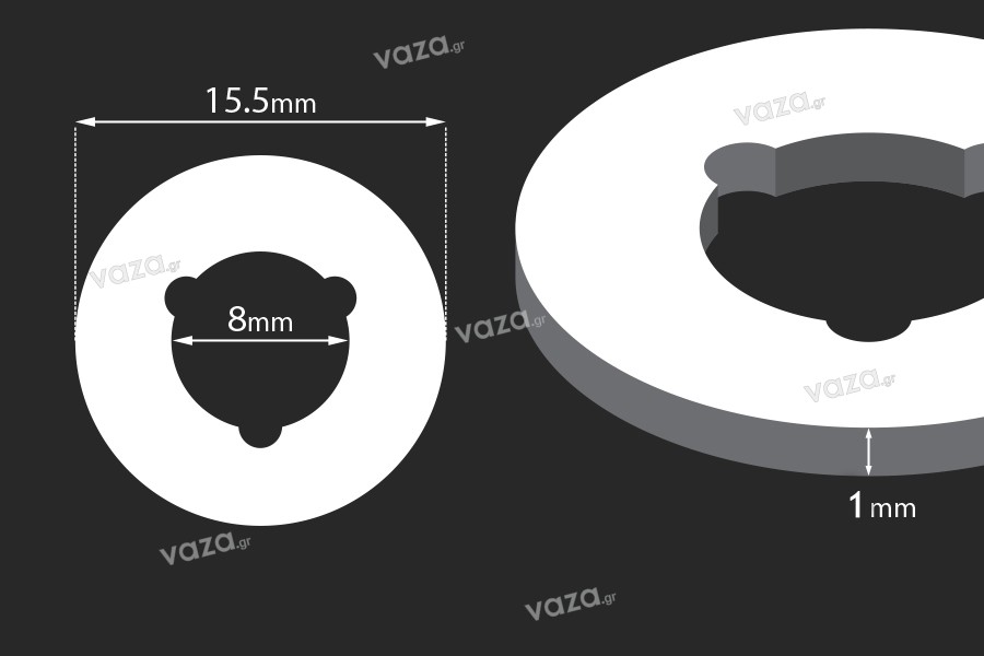 1 mm thick sealing ring gasket for perfume spray pumps with PP18 finish - available in a package with 50 pcs